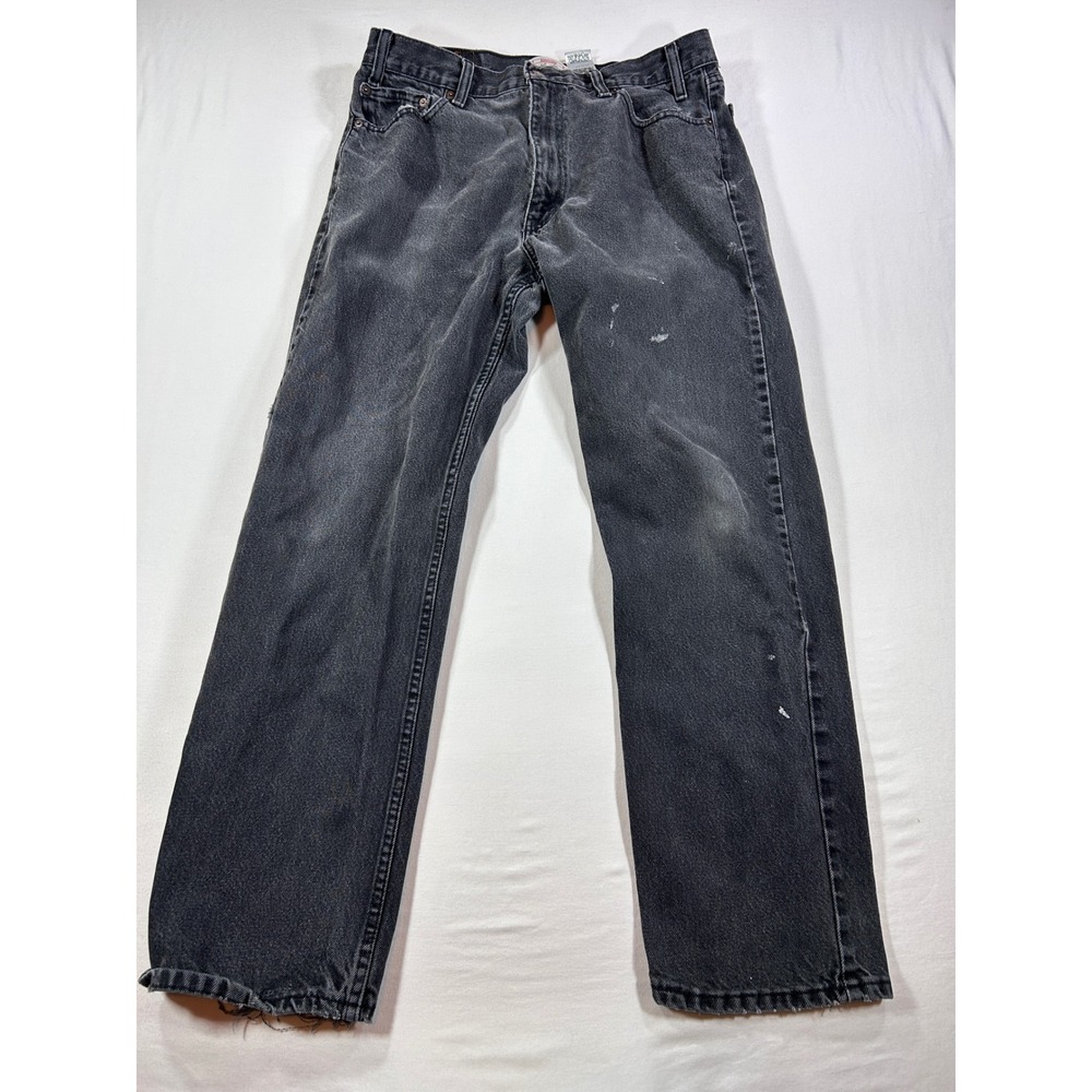 Levi Strauss Signature Mens Jeans 36x32 Faded Black Regular Fit Straight Leg